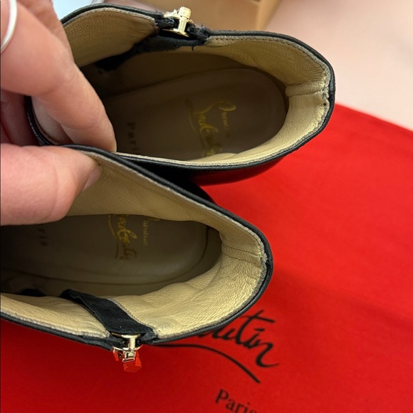 Red Soles Black Stiletto Ankle Boots - Picture 8 of 13